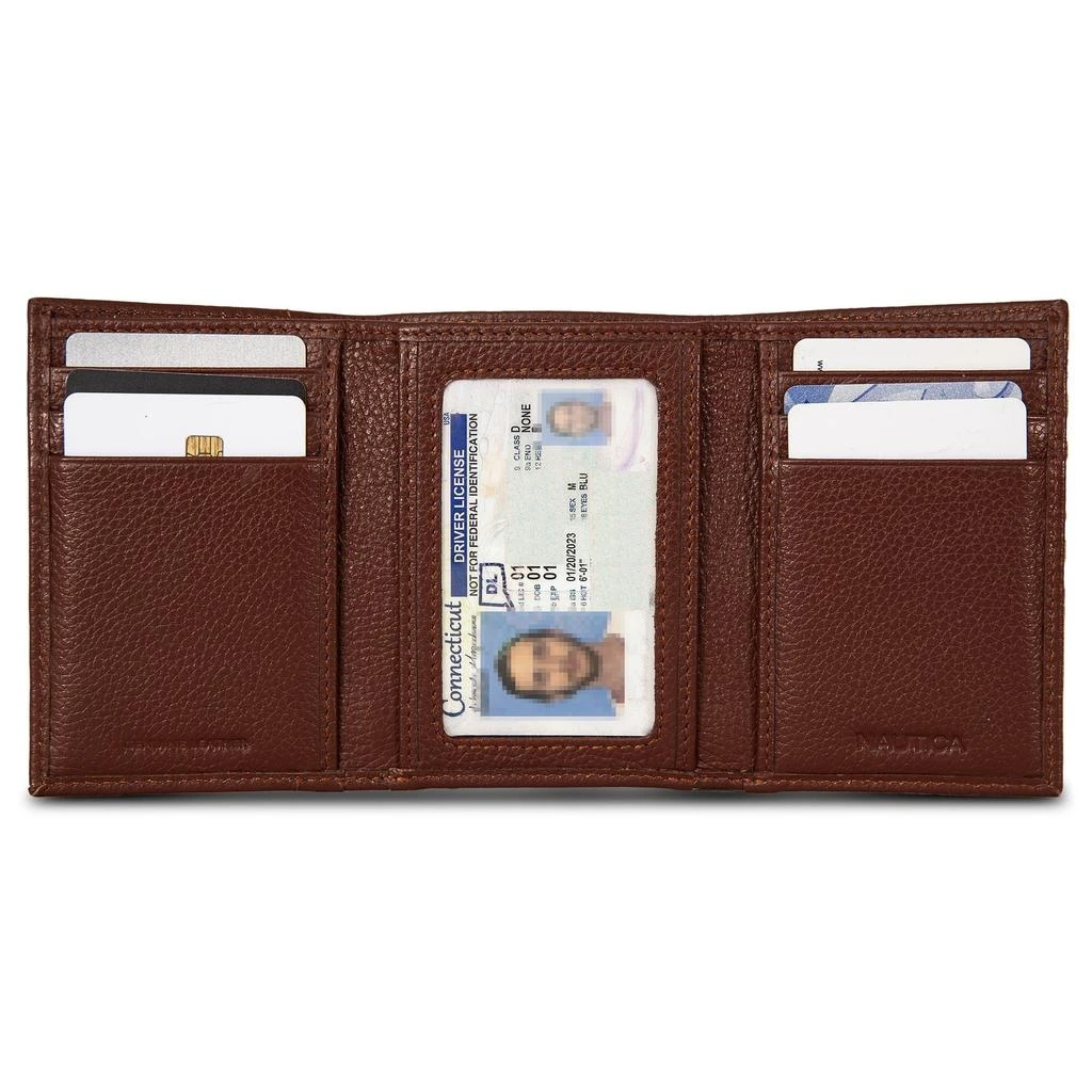 商品Nautica|Mens Leather Trifold Wallet,价格¥157,第2张图片详细描述