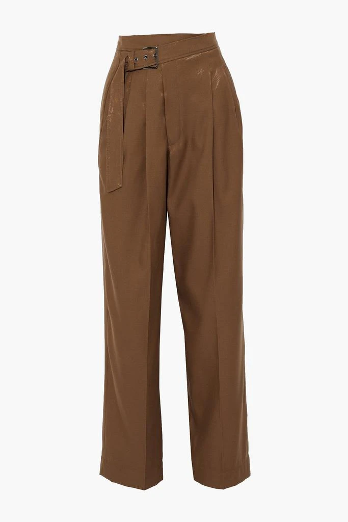 商品Brunello Cucinelli|Belted metallic wool-blend twill straight-leg pants,价格¥2696,第3张图片详细描述