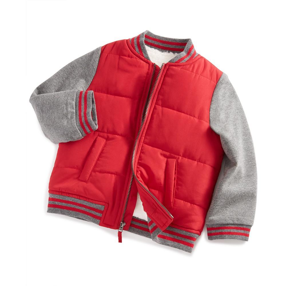 商品First Impressions|Toddler Boys Varsity Puffer Jacket, Created for Macy's,价格¥217,第1张图片