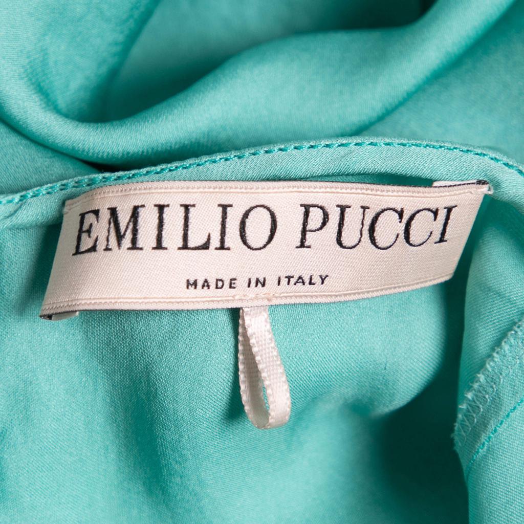 Emilio Pucci Green Silk Sleeveless Top S商品第4张图片规格展示