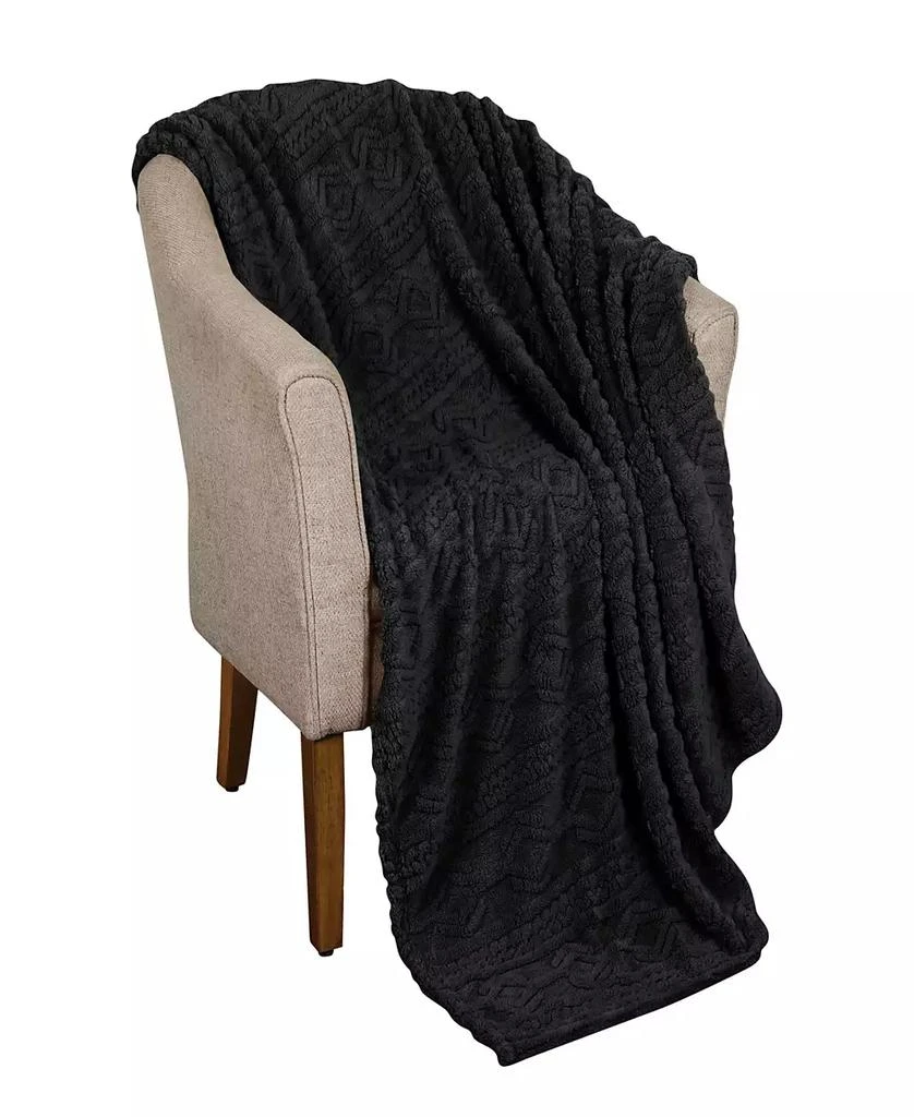 商品Superior|Boho Knit Jacquard Fleece Plush Fluffy Blanket,价格¥236,第2张图片详细描述