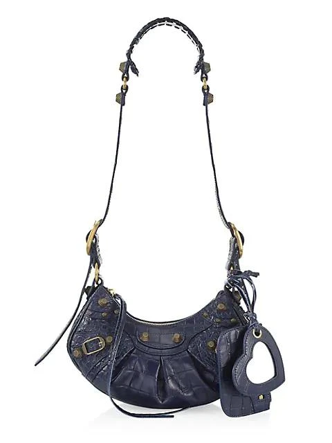 商品Balenciaga|XS Le Cagole Croc-Embossed Leather Shoulder Bag,价格¥18613,第1张图片