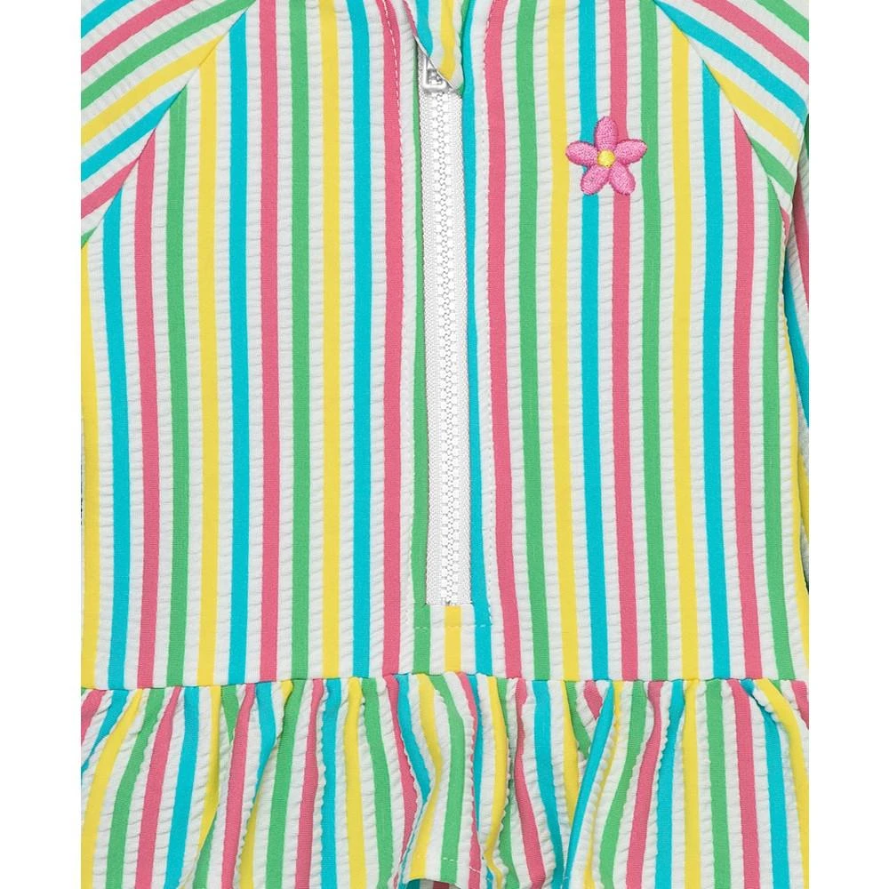 商品Little Me|Baby Girls Rainbow Stripe Rash Guard 1-Piece Swimsuit,价格¥268,第4张图片详细描述