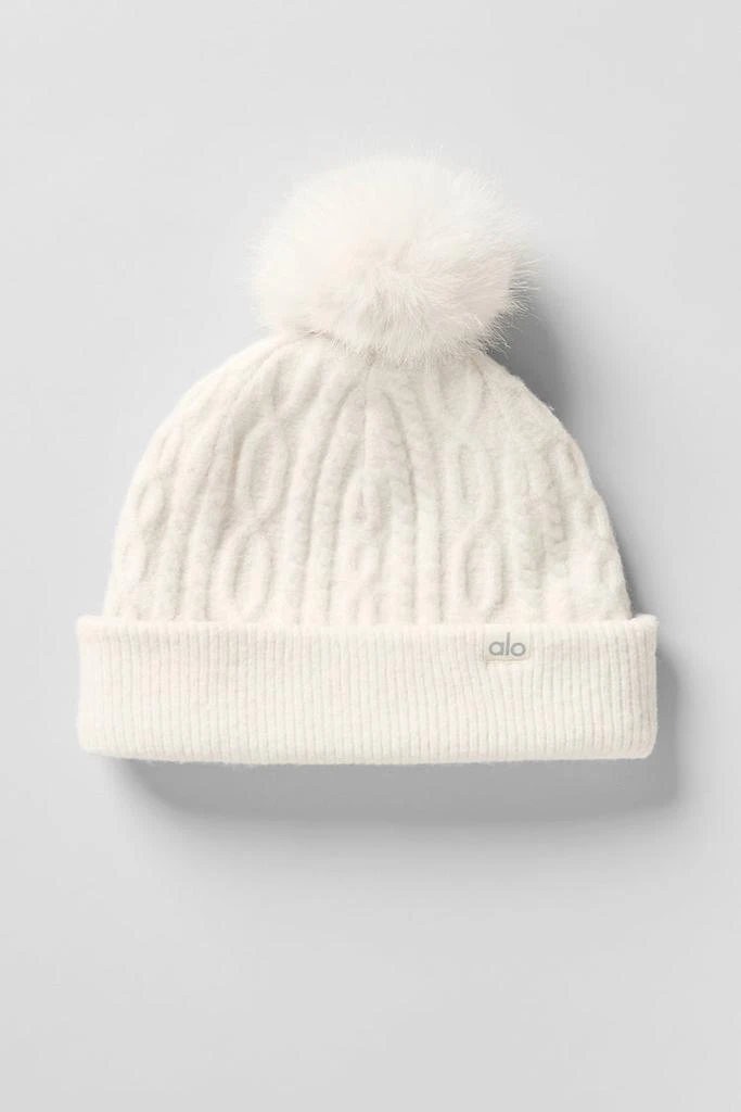 商品Alo|Cable Knit Winter Bliss Beanie - Ivory,价格¥745,第2张图片详细描述