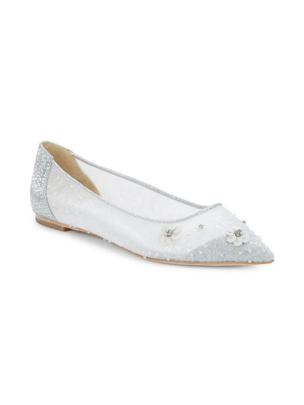 商品Badgley Mischka|Tenley Embellished Ballet Flats,价格¥476,第2张图片详细描述