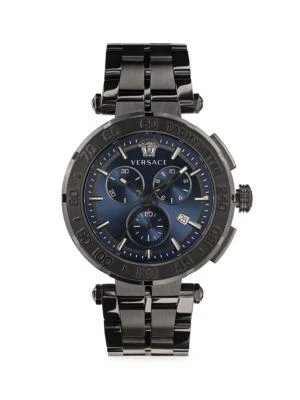 商品Versace|45MM Black Stainless Steel Chronograph Watch,价格¥4347,第1张图片