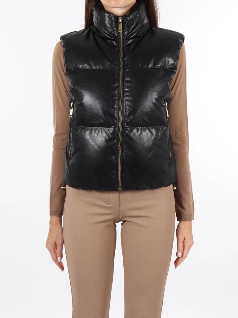 商品Michael Kors|Michael Kors Leather Puffer West Down Jacket,价格¥2385,第1张图片