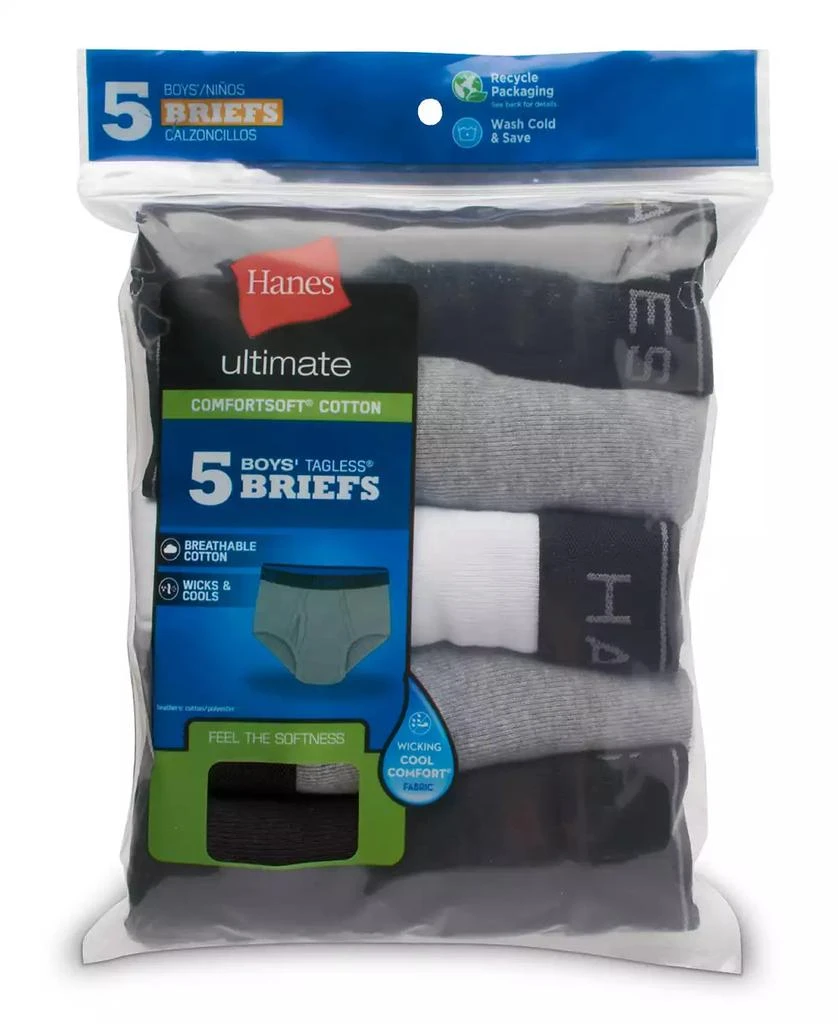 商品Hanes|Big Boys Ultimate Cotton Blend Dyed Brief, Pack of 5,价格¥187,第2张图片详细描述