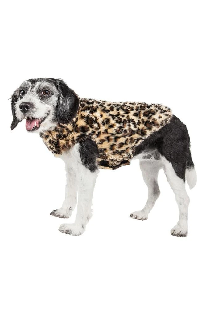 商品PET LIFE|LUXE 'Poocheetah ' Ravishing Designer Spotted Cheetah Faux Fur Dog Coat Jacket,价格¥302,第3张图片详细描述