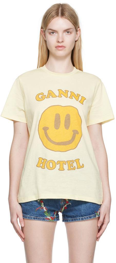 商品Ganni|Yellow Printed T-Shirt,价格¥448,第1张图片