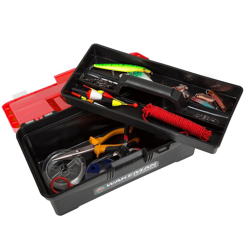 Fishing Single Tray Tackle Box 55 Piece Tackle Gear Kit By Wakeman Outdoors 商品