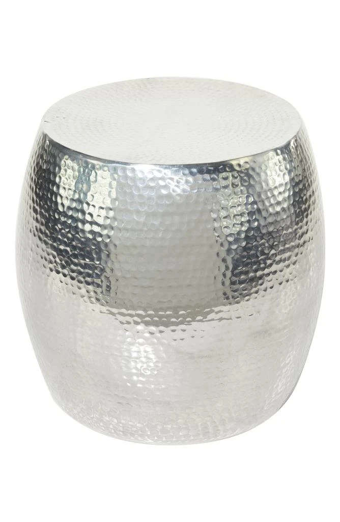 商品VIVIAN LUNE HOME|Silvertone Aluminum Contemporary Accent Table with Hammered Design,价格¥1375,第1张图片