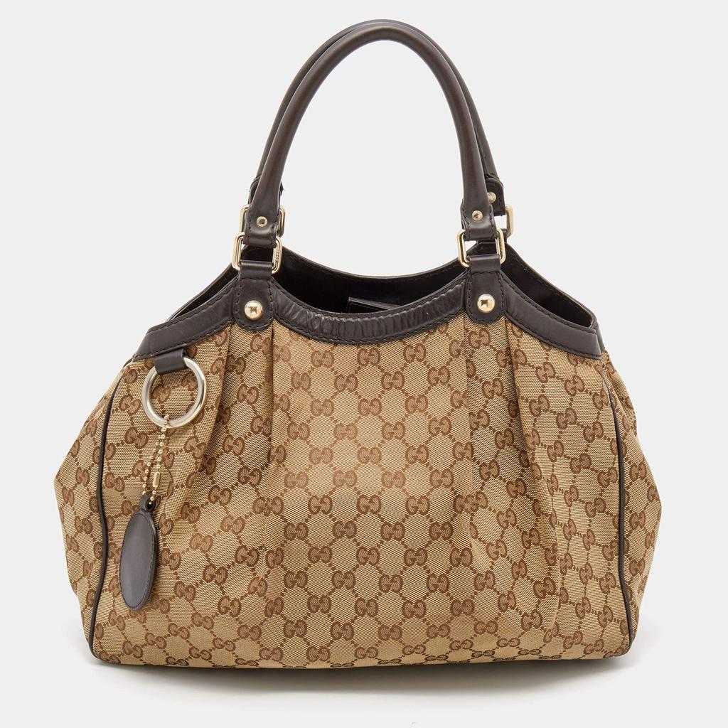 Gucci Beige/Brown GG Canvas And Leather Medium Sukey Tote商品第1张图片规格展示