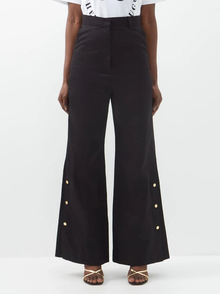 商品Thebe Magugu|X Thebe Magugu cropped cotton flared trousers,价格¥2090,第1张图片