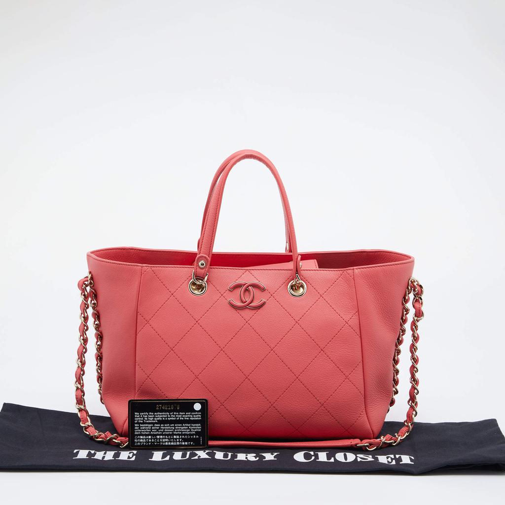 Chanel Pink Quilted Leather Small Neo Soft Shopping Tote商品第10张图片规格展示