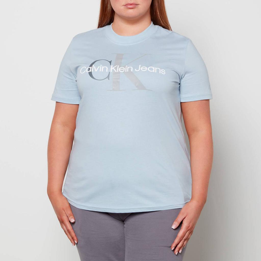 Calvin Klein Jeans Women's Plus Two Tone Monogram T-Shirt - Bayshore Blue商品第1张图片规格展示