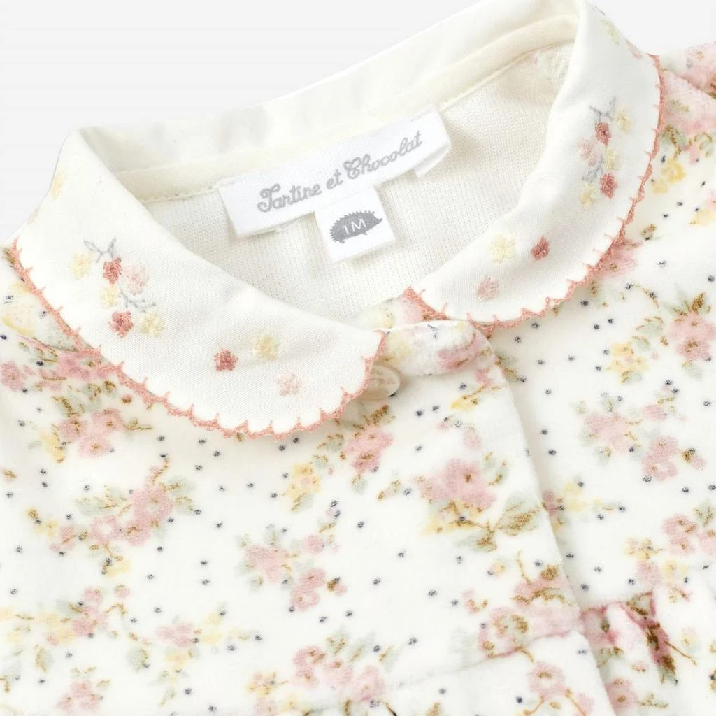 商品Tartine et Chocolat|Kids Floral Velour Pajama Onesie In Ivory,价格¥508,第2张图片详细描述