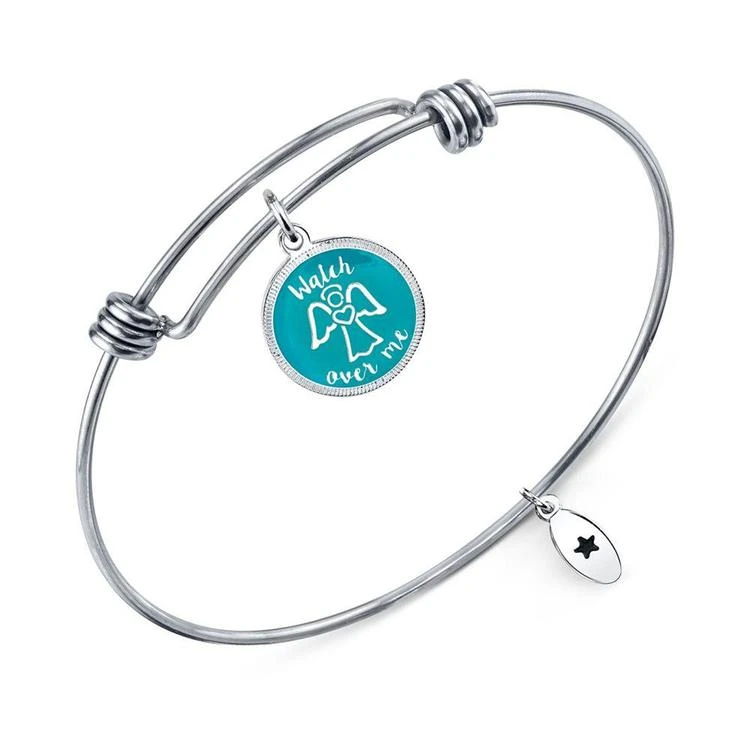 商品Unwritten|"Watch Over Me" Adjustable Message Bangle Bracelet in Stainless Steel,价格¥104,第1张图片