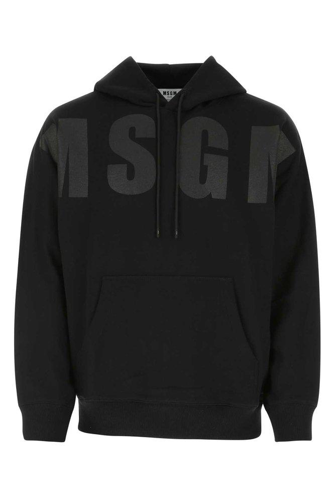 MSGM Logo Printed Drawstring Hoodie商品第1张图片规格展示