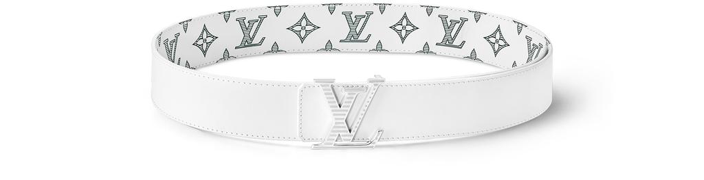 LOUIS VUITTON ホワイトラバーベルト Louis Vuitton LV Initiales Reversible Belt Monogram Eclipse