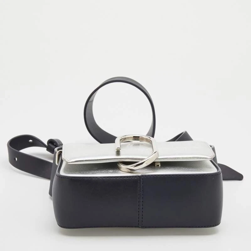 3.1 Phillip Lim Silver/Dark Blue Leather Mini Alix Flap Crossbody Bag 商品