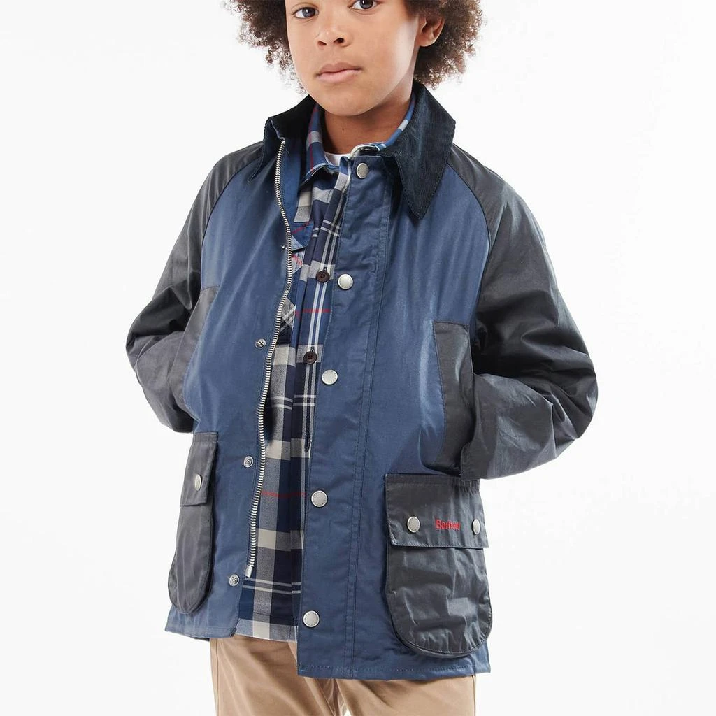 商品Barbour|Barbour Boys' Summer Patch Bedale Waxed Jacket - DK Denim,价格¥508,第1张图片