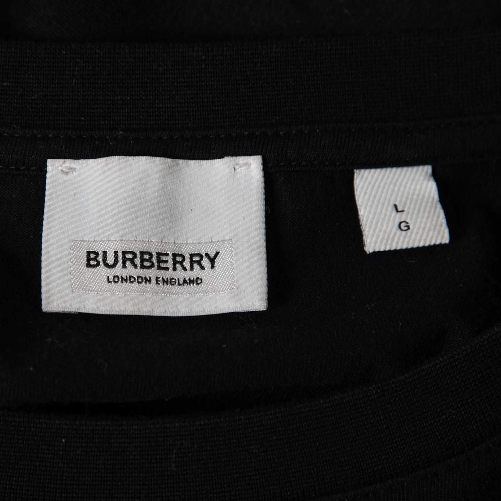 商品[二手商品] Burberry|Burberry Black Cotton Logo Appliqued Short Sleeve T-Shirt L,价格¥2574,第6张图片详细描述