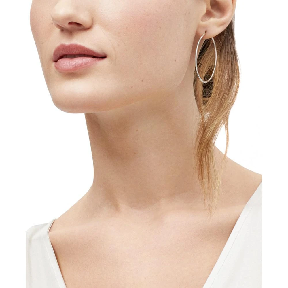 商品Macy's|14k White Gold Hoop Earrings,价格¥4299,第2张图片详细描述