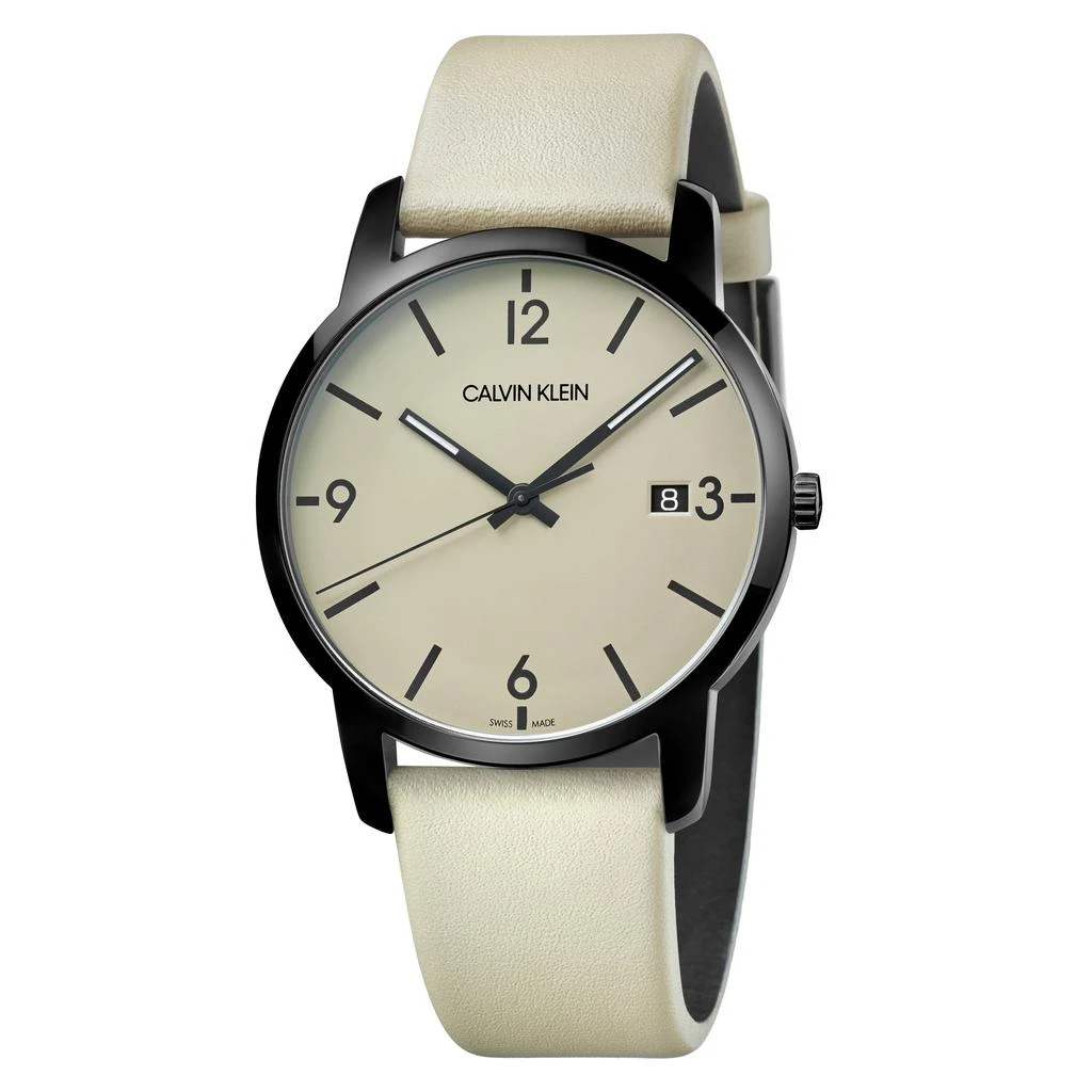 商品Calvin Klein|Calvin Klein Men's K2G2G4GK City 43mm Brown Dial Leather Watch,价格¥484,第1张图片