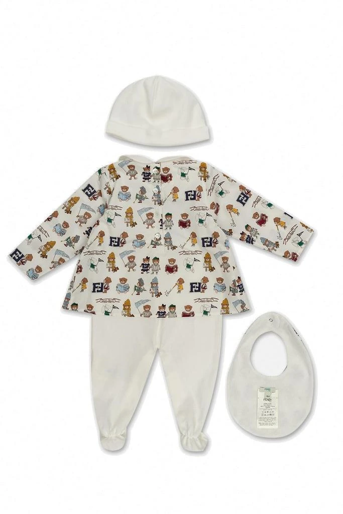 商品Fendi|Fendi Kids Babygrow Beanie Bib Set,价格¥1573,第2张图片详细描述