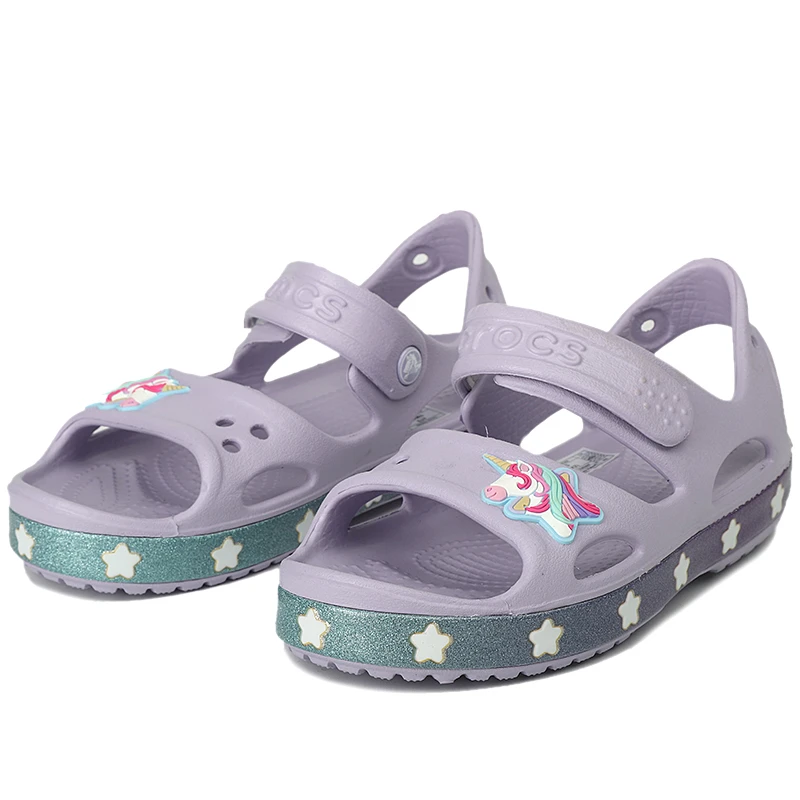 商品[国内直发] Crocs|Crocsfl unicorn charm sandal g趣味学院独角兽儿童休闲凉鞋,价格¥108,第1张图片