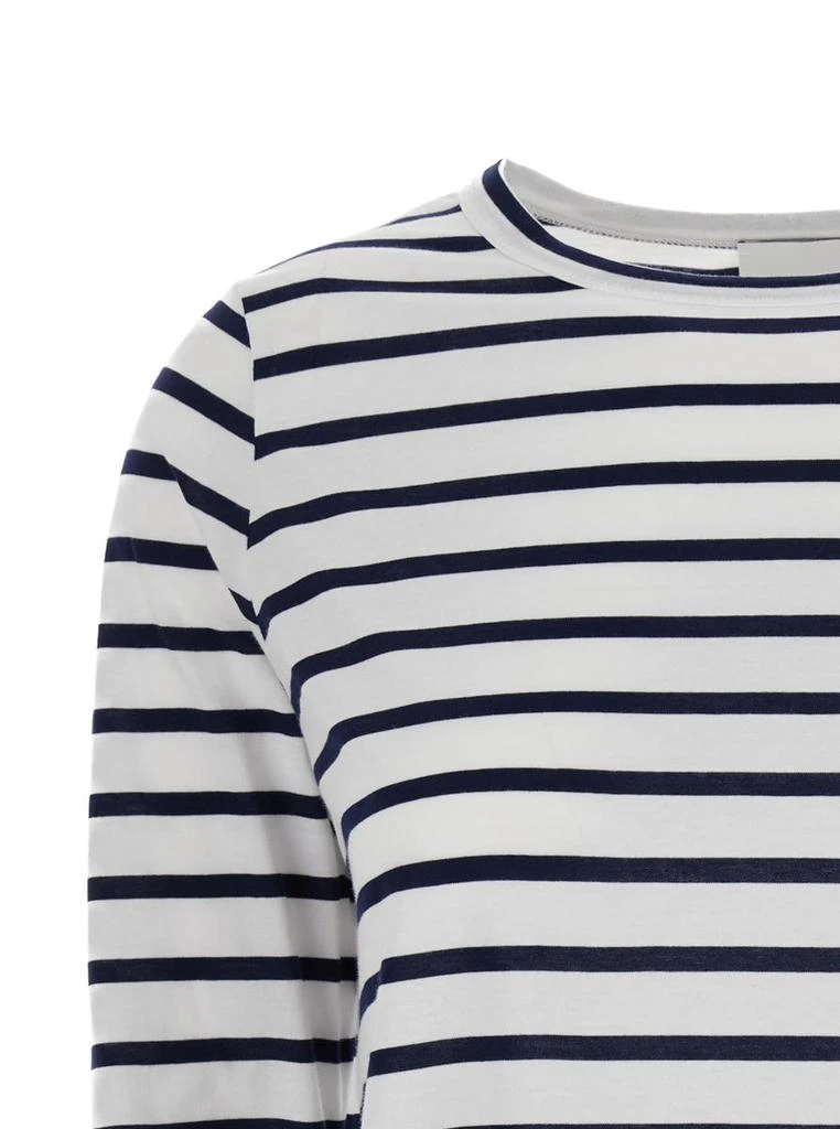 商品Allude|White Striped Long Sleeve T-Shirt in Cotton Woman,价格¥863,第3张图片详细描述