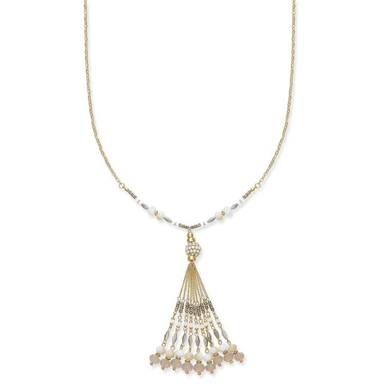 商品INC International|I.N.C. Gold-Tone Multi-Bead & Tassel Pendant Necklace, Created for Macy's,价格¥82,第1张图片