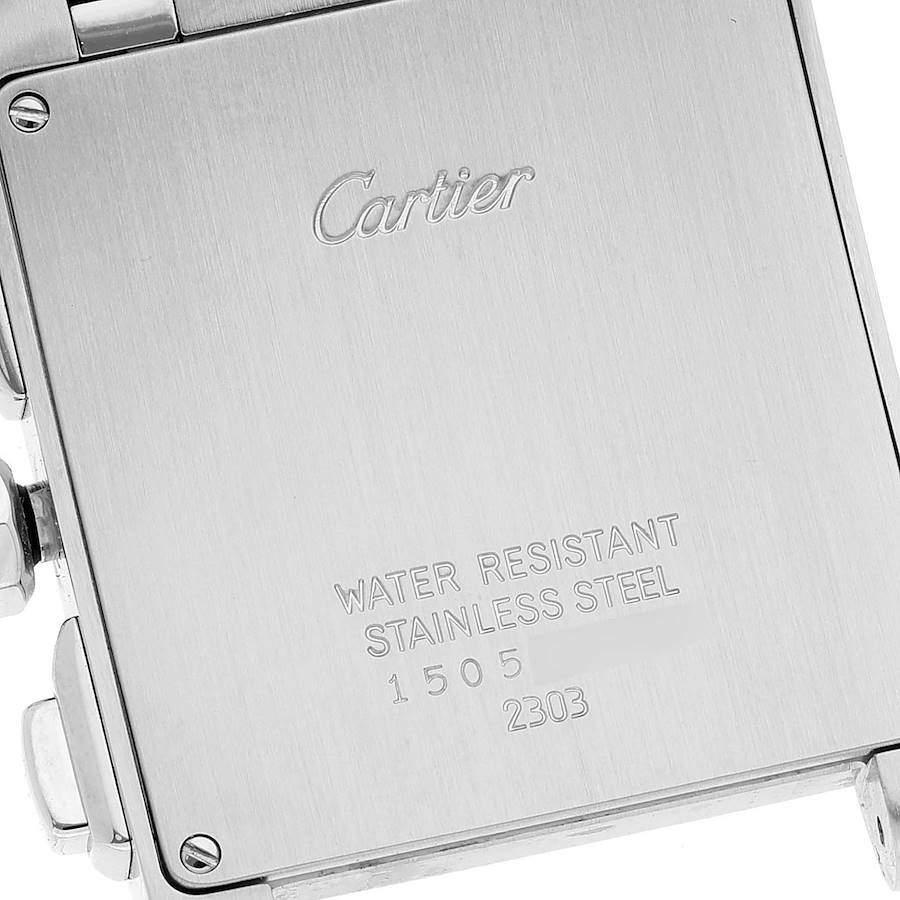 Cartier Silver Stainless Steel Tank Francaise W51001Q3 Quartz Men's Wristwatch 28 mm商品第5张图片规格展示