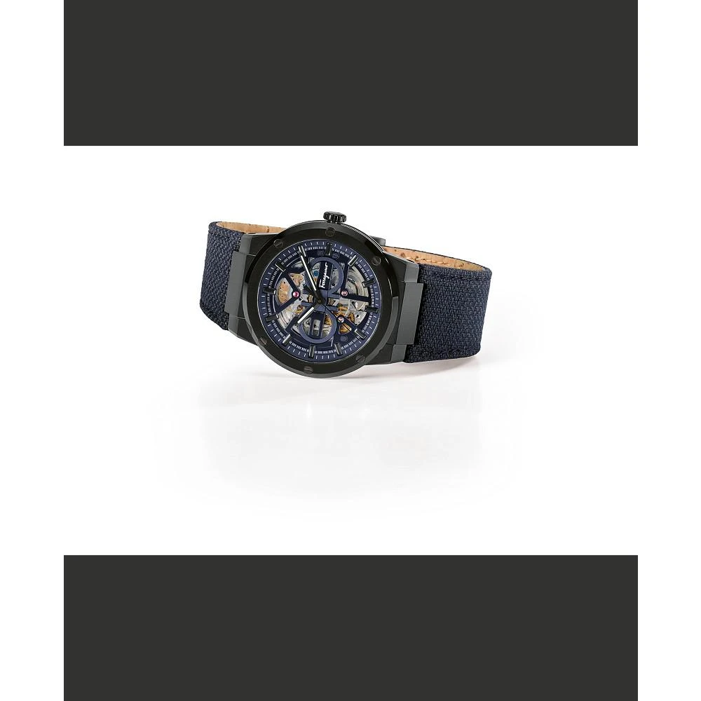 商品Salvatore Ferragamo|Men's Swiss Automatic F-80 Blue PET & Cork Strap Watch 41mm,价格¥17729,第5张图片详细描述