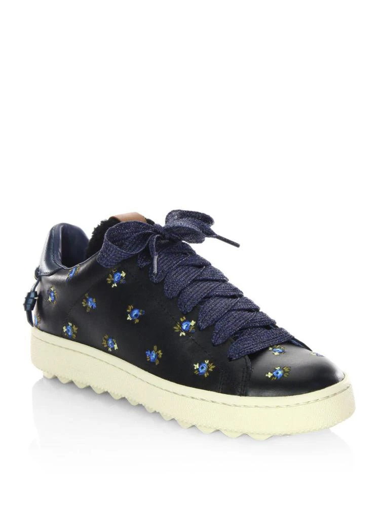 商品Coach|Prairie Leather & Shearling Low-Top Sneakers,价格¥751,第1张图片