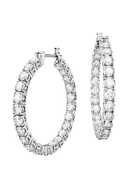 商品Swarovski|Matrix Rhodium-Plated & Crystal Inside-Out Hoop Earrings,价格¥1253,第6张图片详细描述