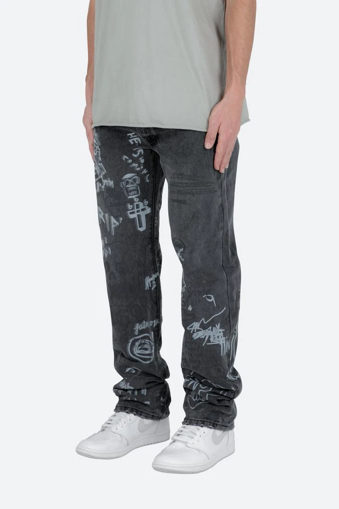 商品MNML|V443 Terry Grave Baggy Denim - Black,价格¥422,第3张图片详细描述