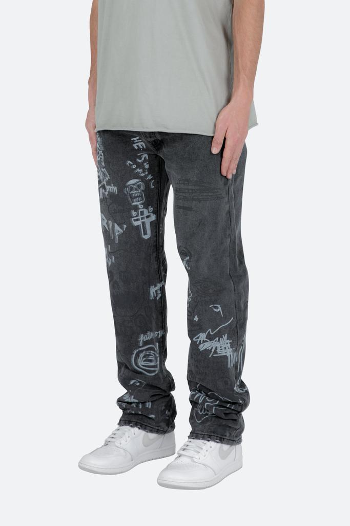 商品MNML|V443 Terry Grave Baggy Denim - Black,价格¥276,第5张图片详细描述