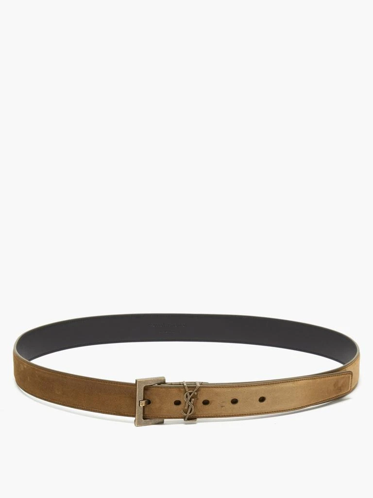 商品Yves Saint Laurent|YSL-plaque suede belt,价格¥4924,第4张图片详细描述