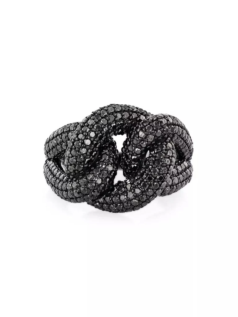 商品Sheryl Lowe|Manier Love Knot Black Sterling Silver & 5.83 TCW Black Diamond Ring,价格¥44700,第1张图片