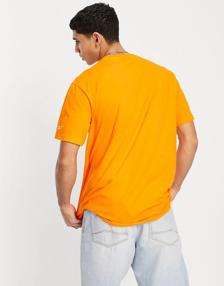 champion small logo t-shirt in orange商品第2张图片规格展示