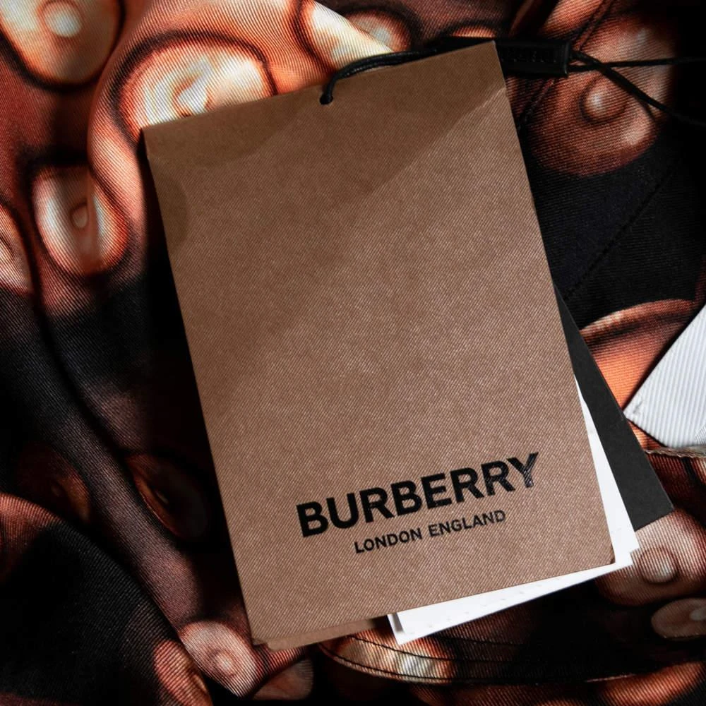 Burberry London Brown Octopus Print Silk Long Sleeve Shirt S 商品