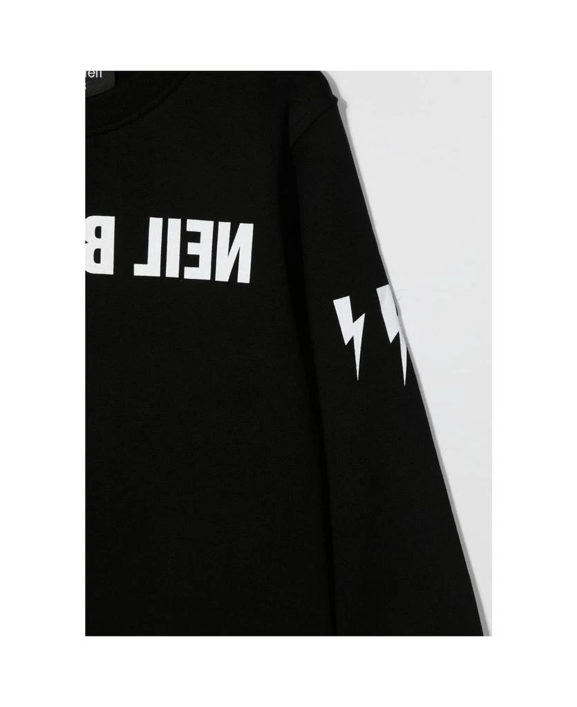 商品Neil Barrett|Kids Black Sweatshirt With White Mirror Logo Print,价格¥858,第3张图片详细描述