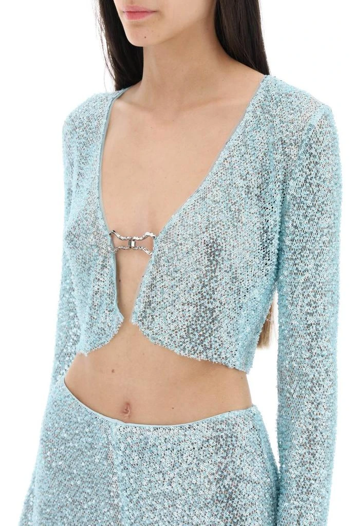 商品Self Portrait|Self-Portrait All-Over Sequins Embellished Cropped Cardigan,价格¥1708,第3张图片详细描述