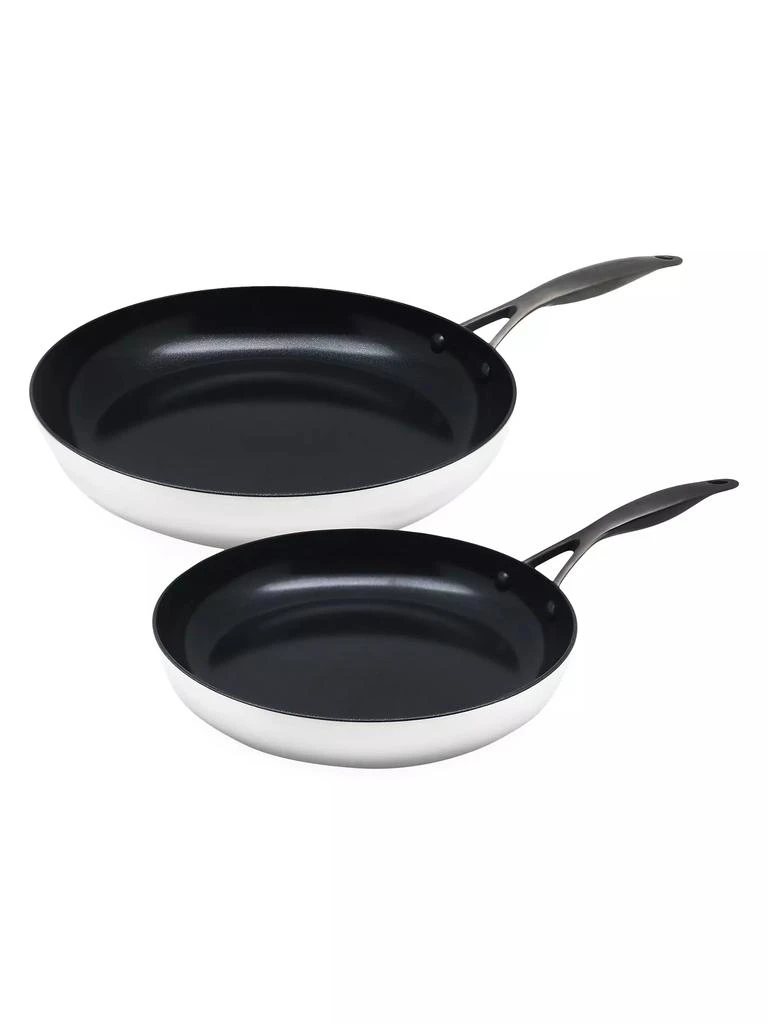 商品Greenpan|Venice Noir Ceramic Nonstick 2-Piece 10-Inch & 12-Inch Open Fry Pan Set,价格¥1199,第1张图片