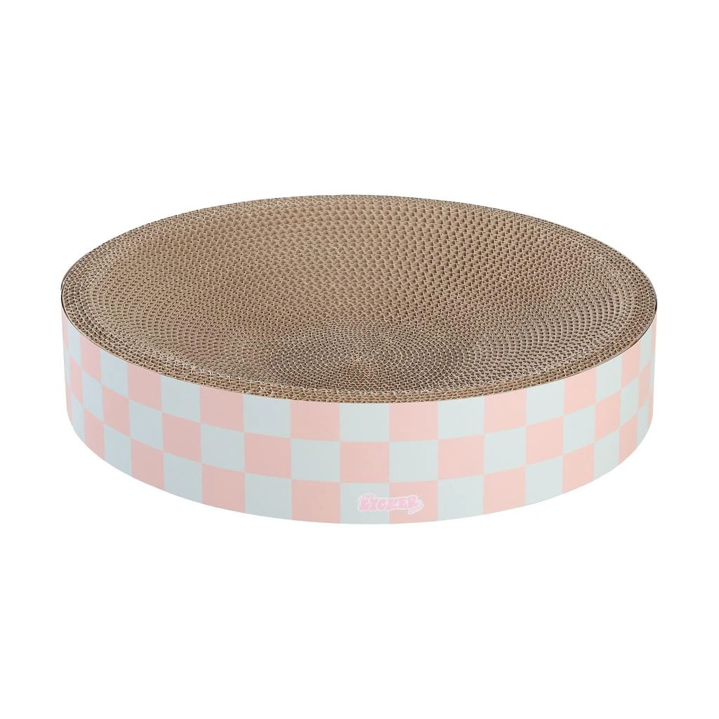 Nelson 20.13" Modern Cardboard Round Bowl Cat Scratcher with Catnip, Light Pink/Multi 商品