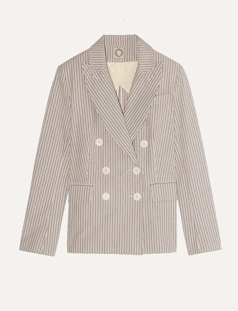 商品INES DE LA FRESSANGE|Blue checkered cotton Mike jacket,价格¥1765,第1张图片