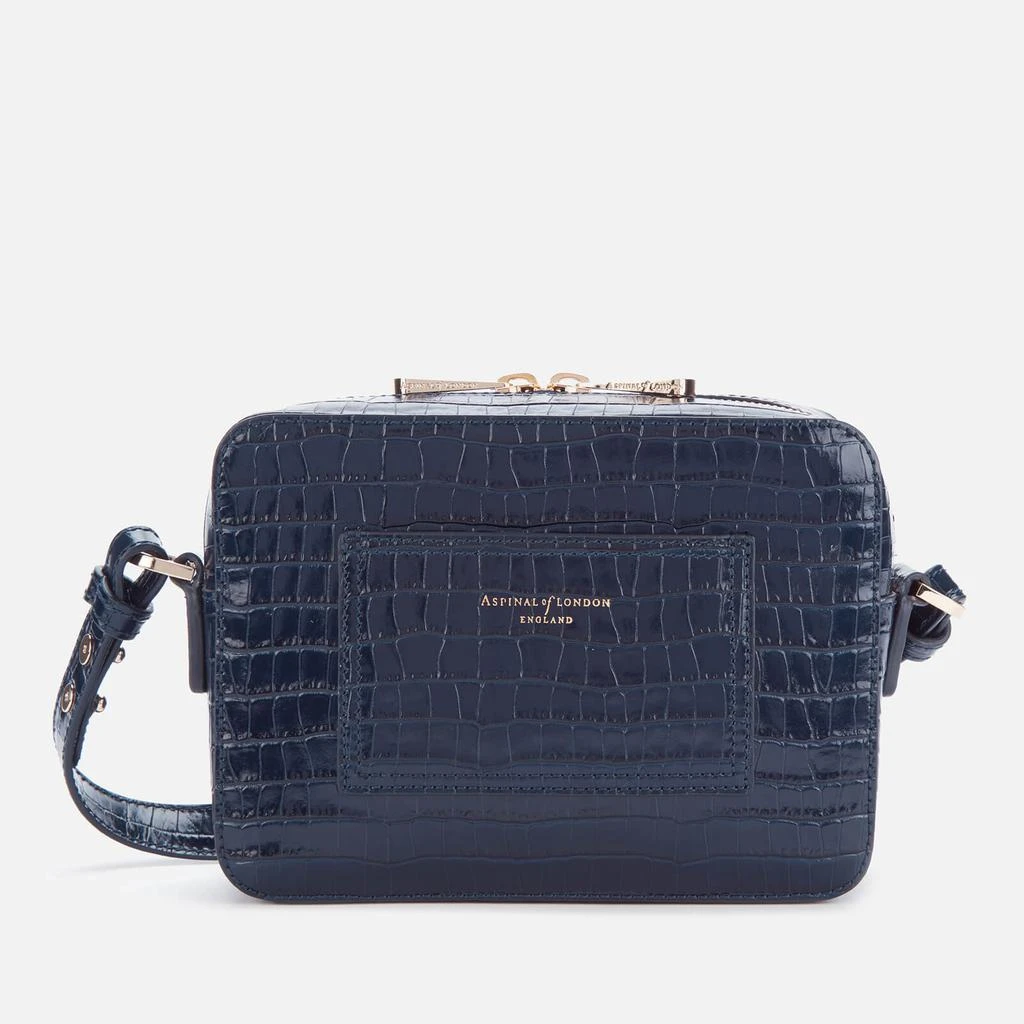 商品Aspinal of London|Aspinal of London Women's Deep Shine Small Croc Camera Bag - Midnight Blue,价格¥1148,第1张图片