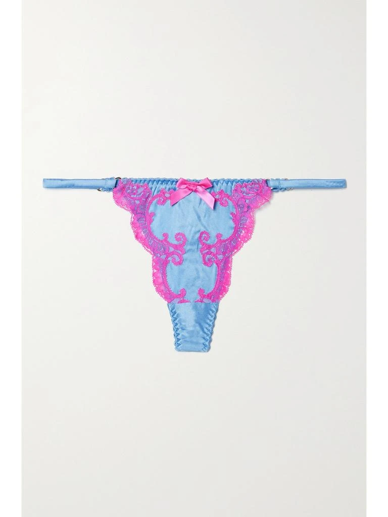 商品L'Agent by Agent Provocateur|Molly Leavers 蕾丝边饰弹力丝缎丁字裤,价格¥303,第1张图片